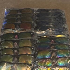 Stylish Black Sunglasses with Rainbow Lenses